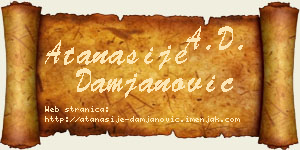 Atanasije Damjanović vizit kartica